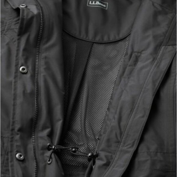 L.L. Bean H2OFF Raincoat Mesh Lined Long Waterproof Hooded Plus Size 1X H12672 - Picture 6 of 12